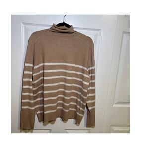 Primark Cares Beige Stripe Turtleneck Sweater Size Small